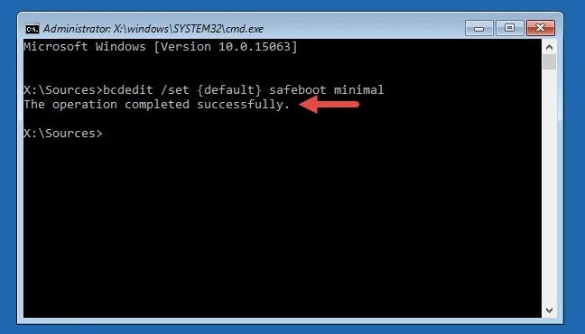 Bcdedit default