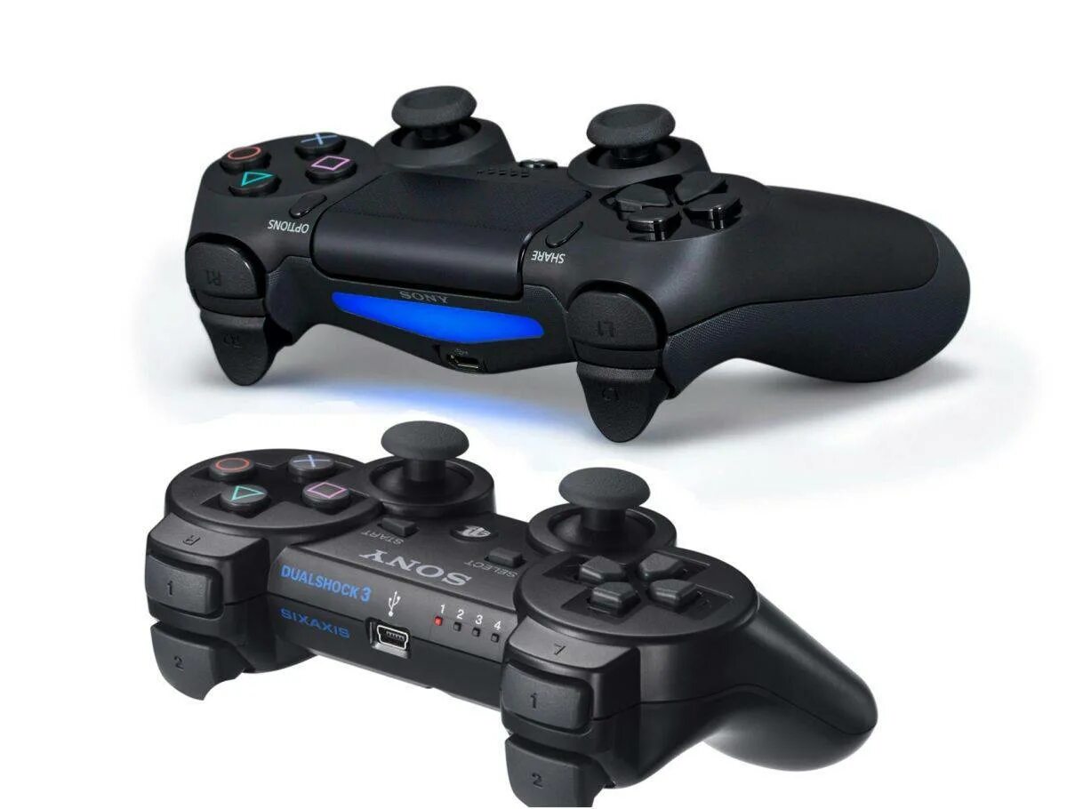 Приставку любую. Джойстик Dualshock ps3 коробка. Джойстик дуалшок 4. Ps4 PLAYSTATION 4 Dualshock 3. Ps3 Controller vs ps4 Controller.