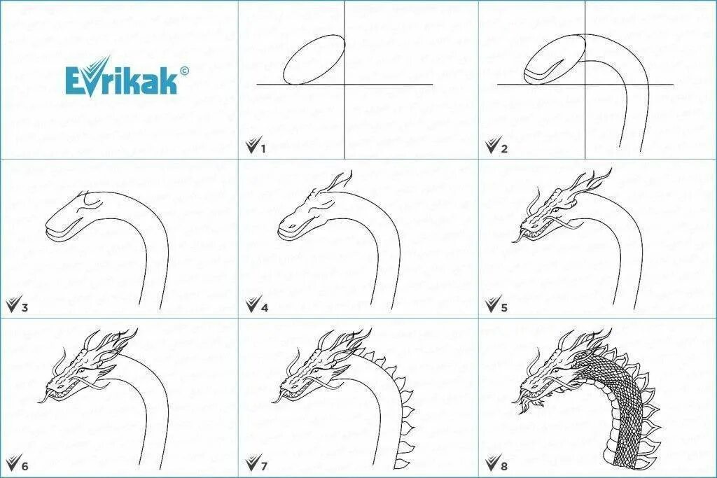 Дракон легко и быстро. Поэтапное рисование дракона. Какнаривовать дракона. Схема рисования драконов. Нарисовать дракона пошагово.