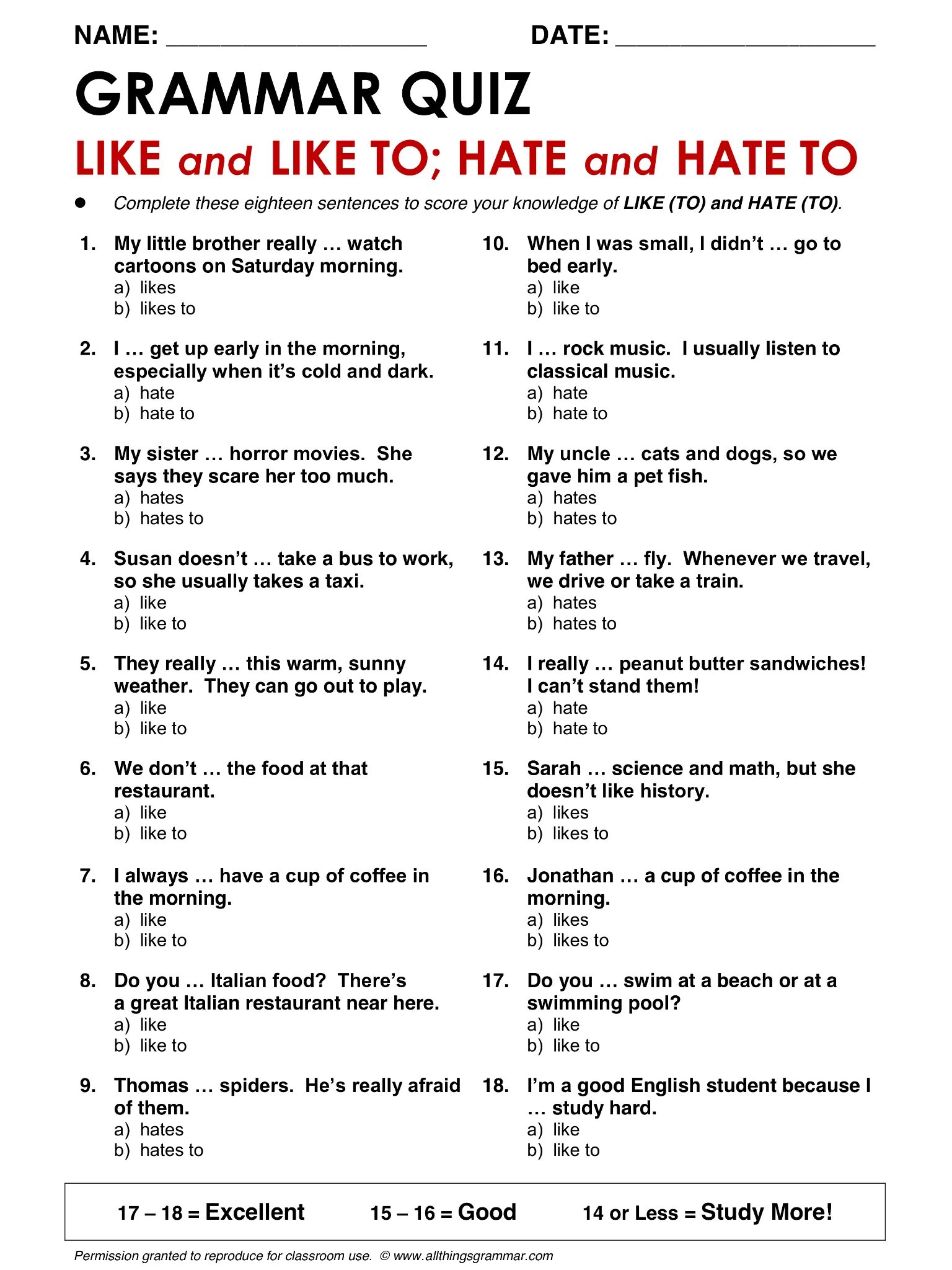 I take the bus to work. Worksheets грамматика. love like hate ing упражнения. задания like + ing. like dislike упражнения.