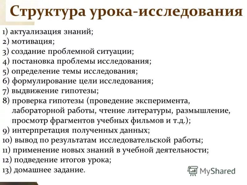 проектирование урока русской литературы