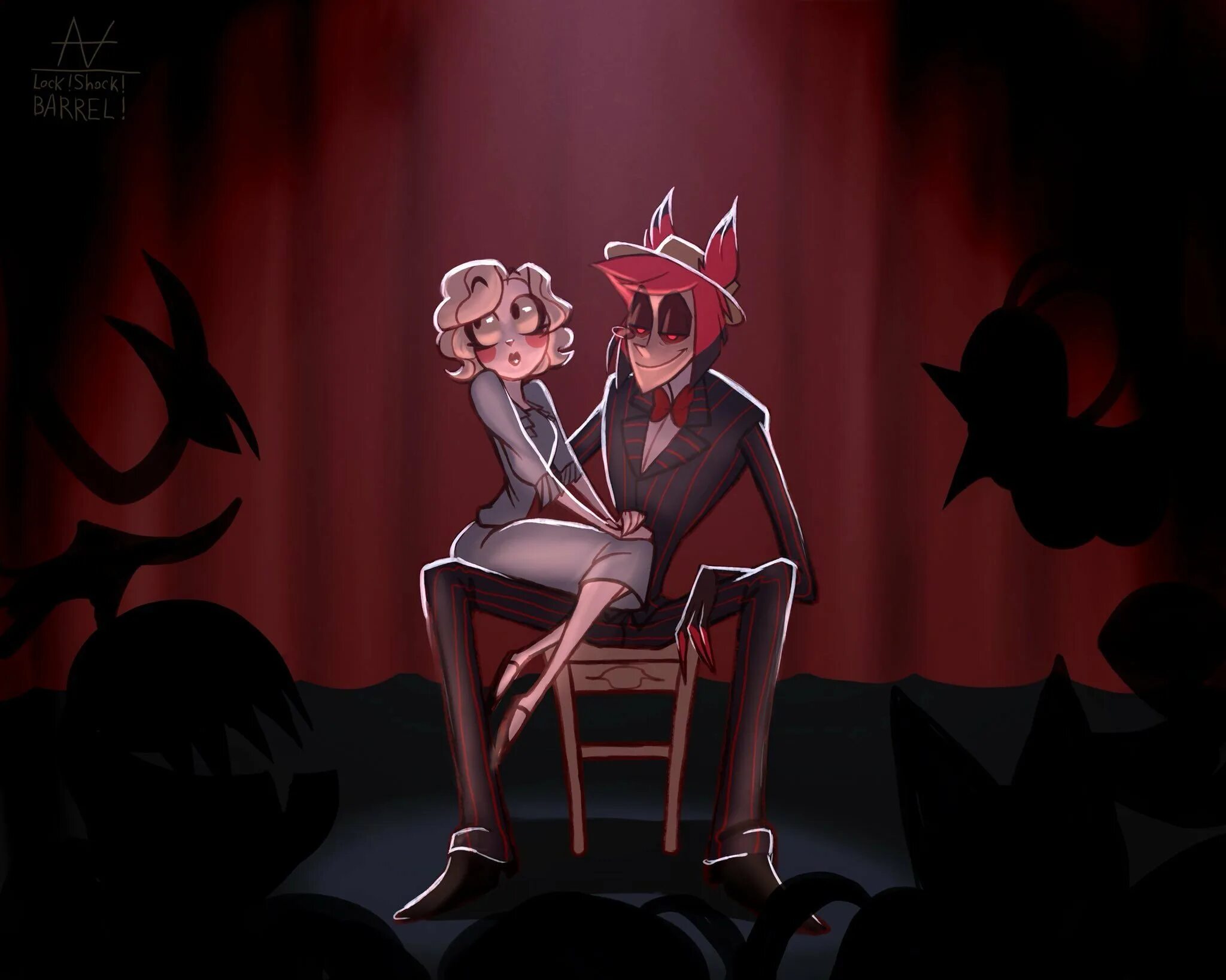 Отель хазбин аластор человек и чарли любовь. Отель хазбин арты аластор и чарли. Отель хазбин чарли и аластор. Отель хазбин чарли и аластор 18. Шип чарли и аластор.