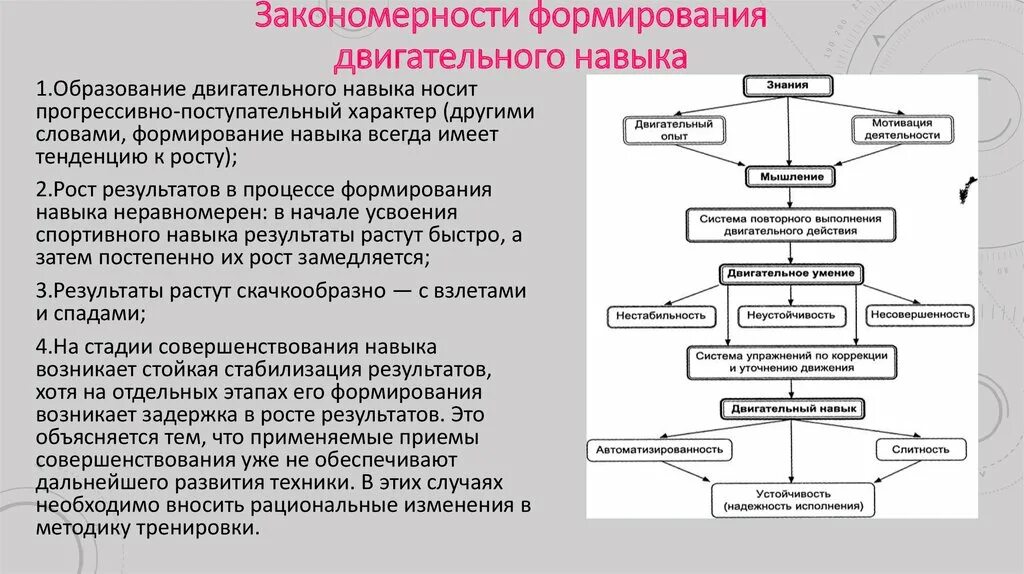 Процесс движения для человека. Закономерности и стадии и формирования двигательного навыка. Закономерности формирования двигательных умений и навыков. Закономерности образования двигательных навыков. Закономерности формирования двигательного умения.