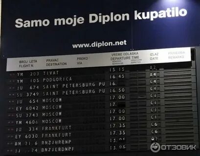 Сербия аэропорт белград табло