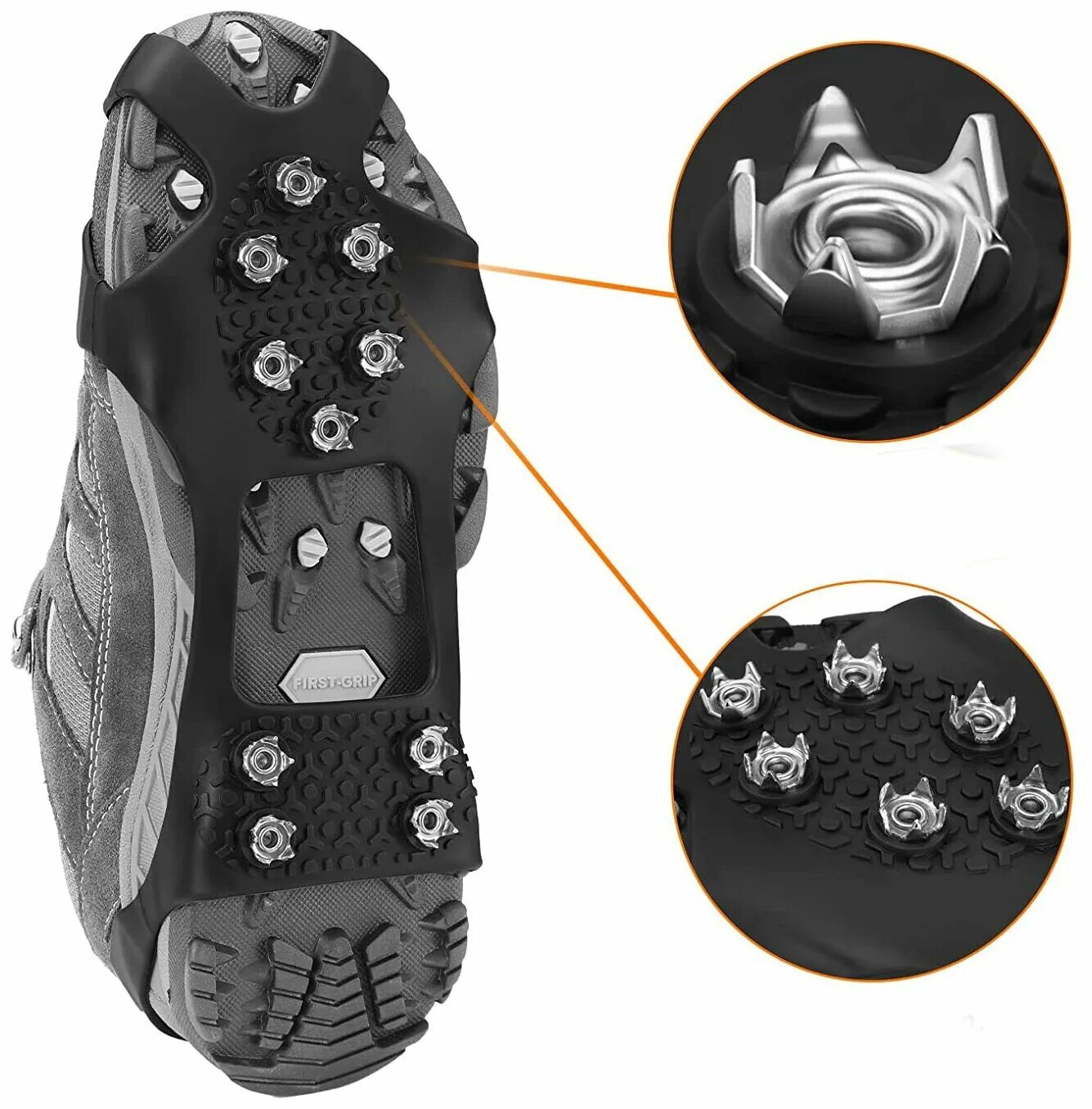 ледоходы snow claw 36-45 р-р. антискользящие накладки на ботинки. ледоступы на мысок 5 шипов. противоскользящие накладки на обувь. ледоступы для обуви ice grippers 00110430.