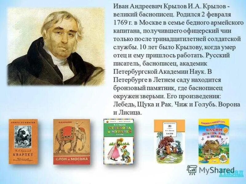 Краткое сообщение о крылове 3 класс литературное. Иван андреевич крылов беографи. иван андреевич крылов великий баснописец. иван андреевич крылов беографи 3 класс. проект крылова ивана андреевича крылова 3 класс.