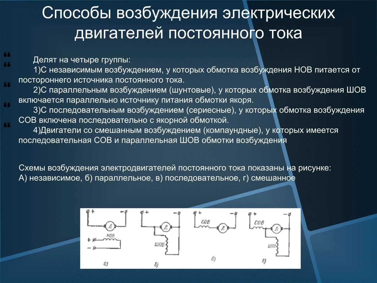 Вопрос чату гпт. Метод возбуждения двигателей постоянного тока. Возбуждение электродвигателя постоянного тока. Способы возбуждения электродвигателя постоянного тока. Электродвигатель постоянного тока с независимым возбуждением.