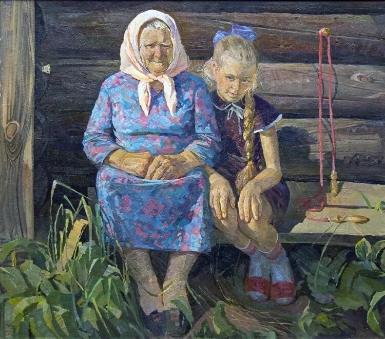 Бабушка с ребенком. Девочка и бабушка. E ,f,rb ,skf dyexrf лев толстой. Народная сказка у страха глаза велики. Была у бабки внучка.
