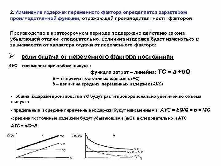 Рост издержек производителей. Функция переменных издержек. Функция переменных затрат. Изменение издержек производства. Факторы и издержки производства.