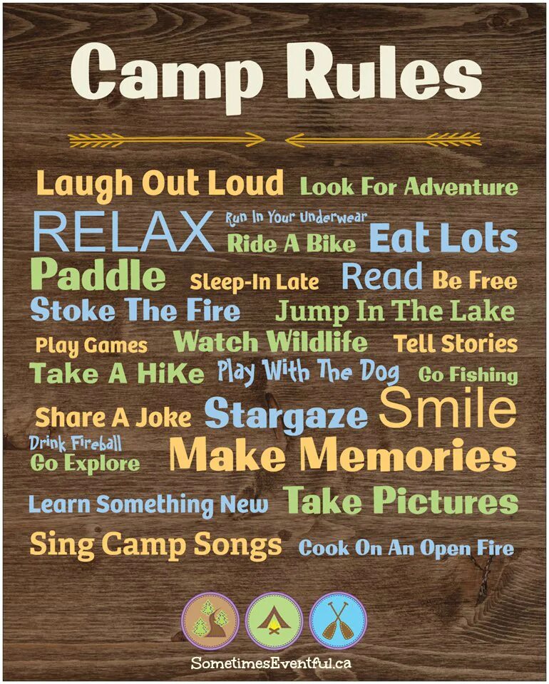 Camping Rules. Campsite Rules правила. Summer Camp Rules.