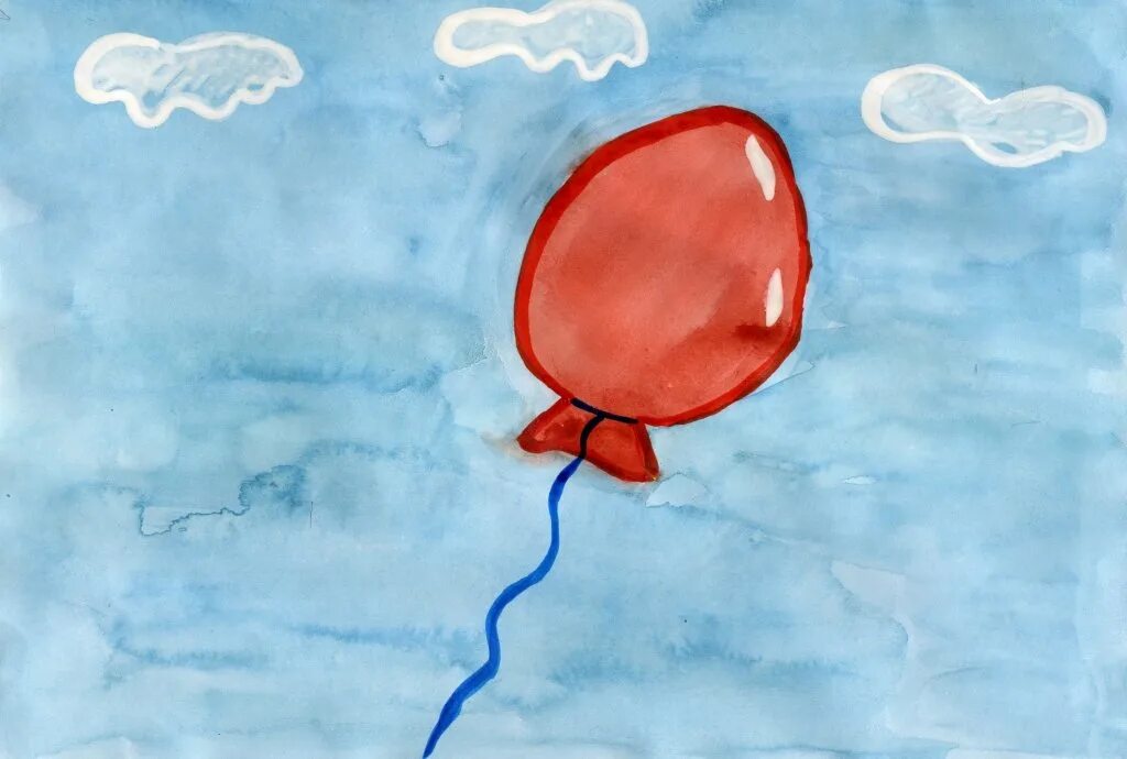 Красный шарик в синем небе Драгунский. Рисование шариком. Шарик улетел. Воздушный шарик рисунок.