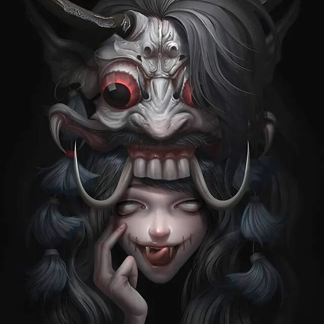 Гейша хання. Женский японский демон. Маска hannya демон. Гейша алиса. Японская демон маска кабуки.