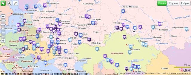 Радар поездов. Поезда на карте в реальном времени. Движение поездов в реальном времени. Движение поездов на карте России.