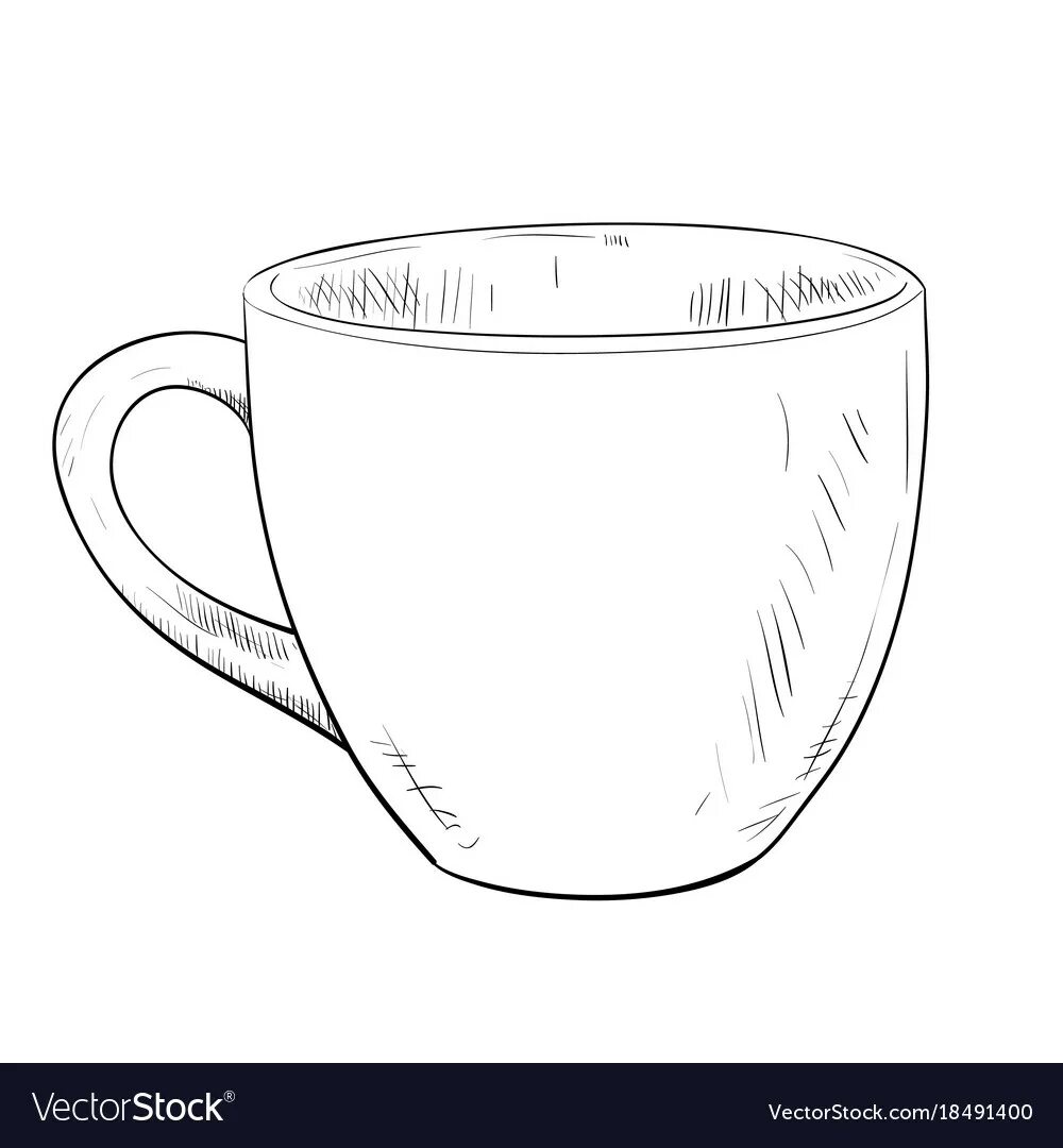 Рисунок лежащей кружки