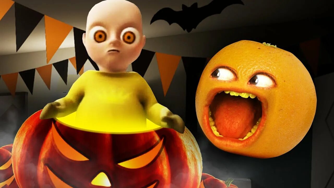 Младенчик в желтом Хэллоуин. The Baby in Yellow игра. Annoying Orange Baby.