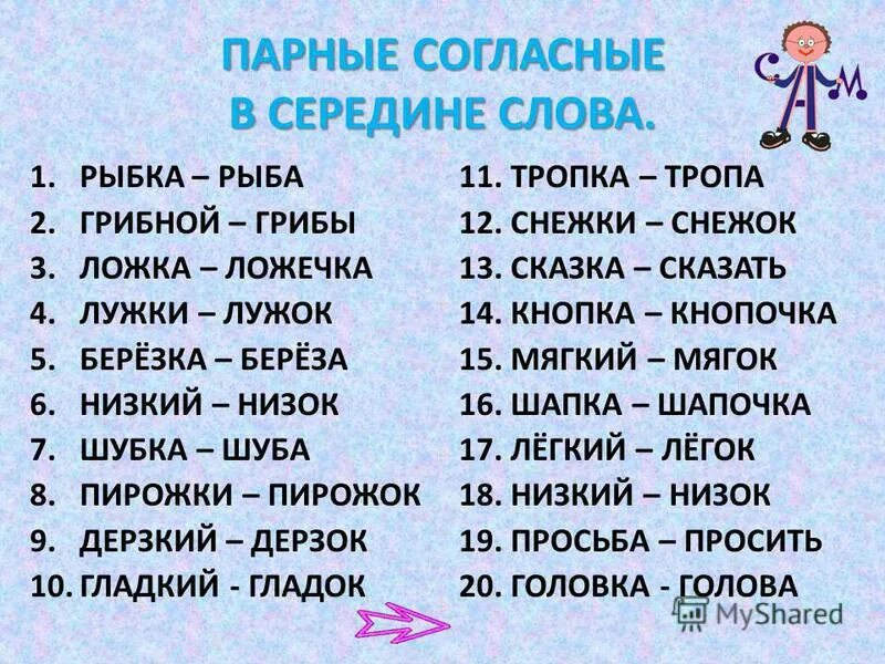 Совет подобрать слова. Слова с парной согласной в корне слова примеры. Парные согласные в середине слова примеры. Слова с парными согласными. Слова срарными согласными.