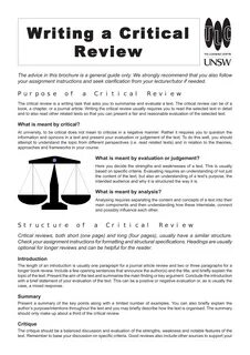 Critical review