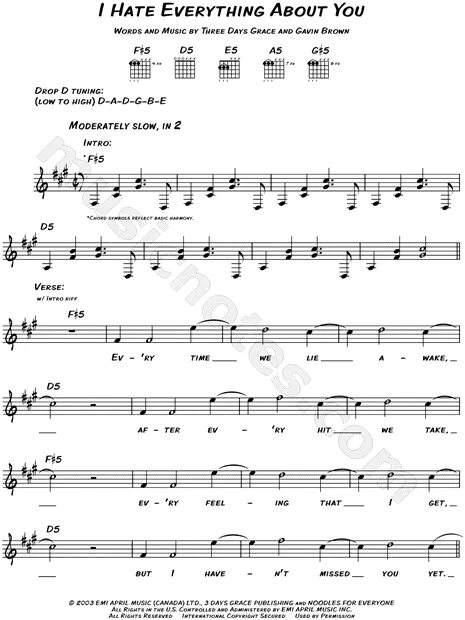 Hated аккорды. I hate everything about you three Days Grace Ноты. I hate everything about you three Days Grace текст. Three Days Grace i hate everything about you Ноты для фортепиано. I hate everything about you Ноты для ударных.