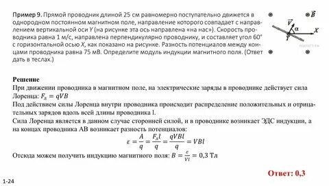 Длина проводника в однородном магнитном поле