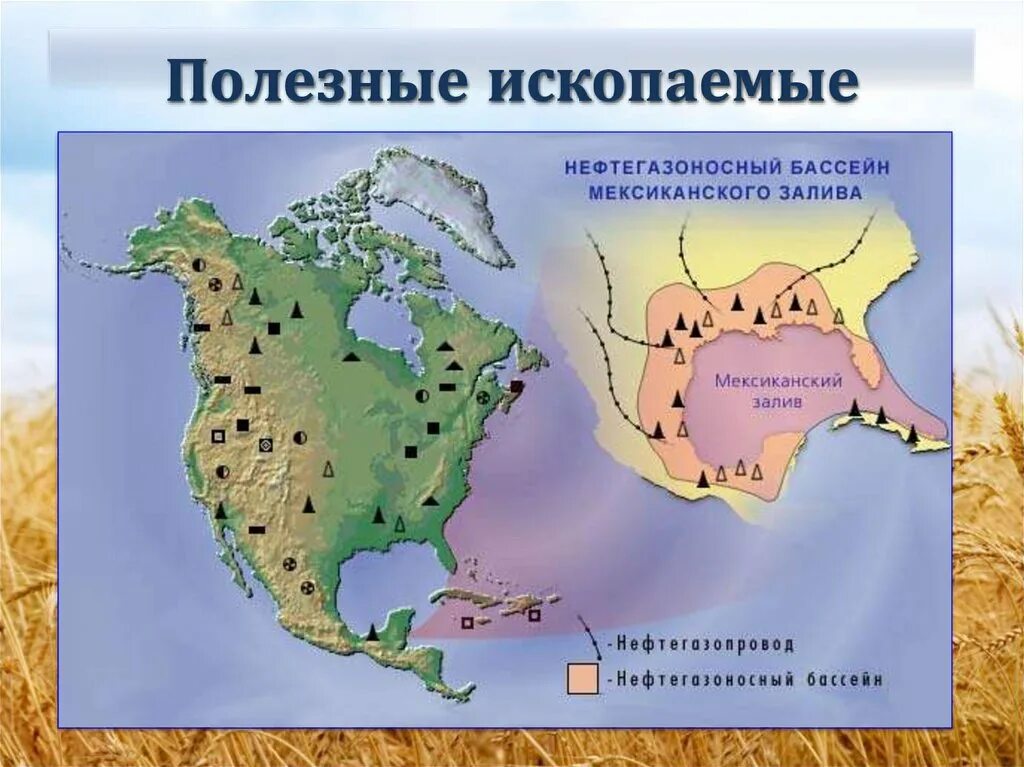 Какие ископаемые в мексиканском заливе. Месторождения полезных ископаемых Северной Америки. Крупнейшие месторождения полезных ископаемых Северной Америки. Карта полезных ископаемых Северной Америки. Минеральные ресурсы Северной Америки на карте.