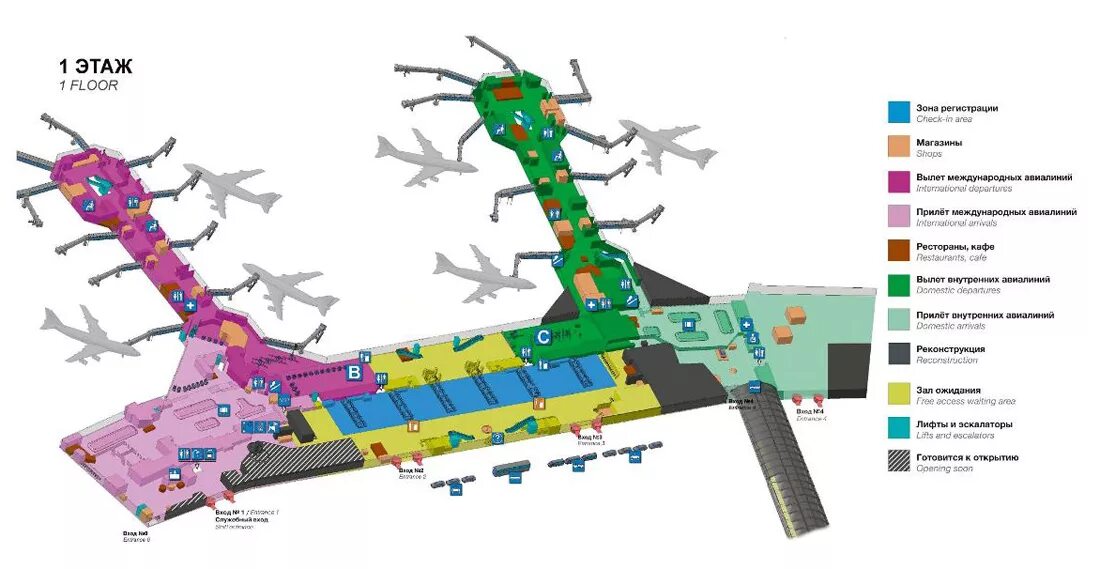 Служба аэропорта домодедово телефон. Домодедово терминал 1 схема аэропорта. План аэропорта Домодедово внутренние рейсы. План аэропорта Домодедово терминал 1. Карта Домодедово аэропорт терминал 1.