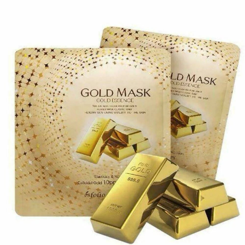 Золотые маски корея. Esfolio тканевая маска Gold Essence Mask. Gold Essence Mask – золото. Gold Essence Mask Корея. Маска корейская с улиткой Esfolio.