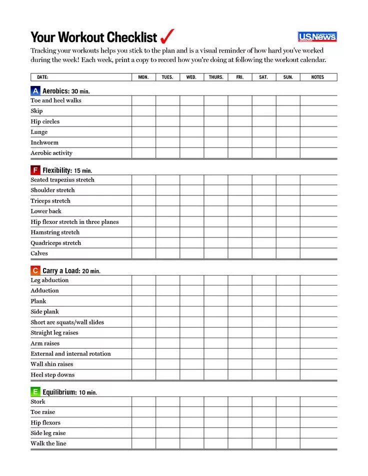 Workout Checklist. Planner шаблоны для печати. Workout Schedule Printable. Checklist Workouts.