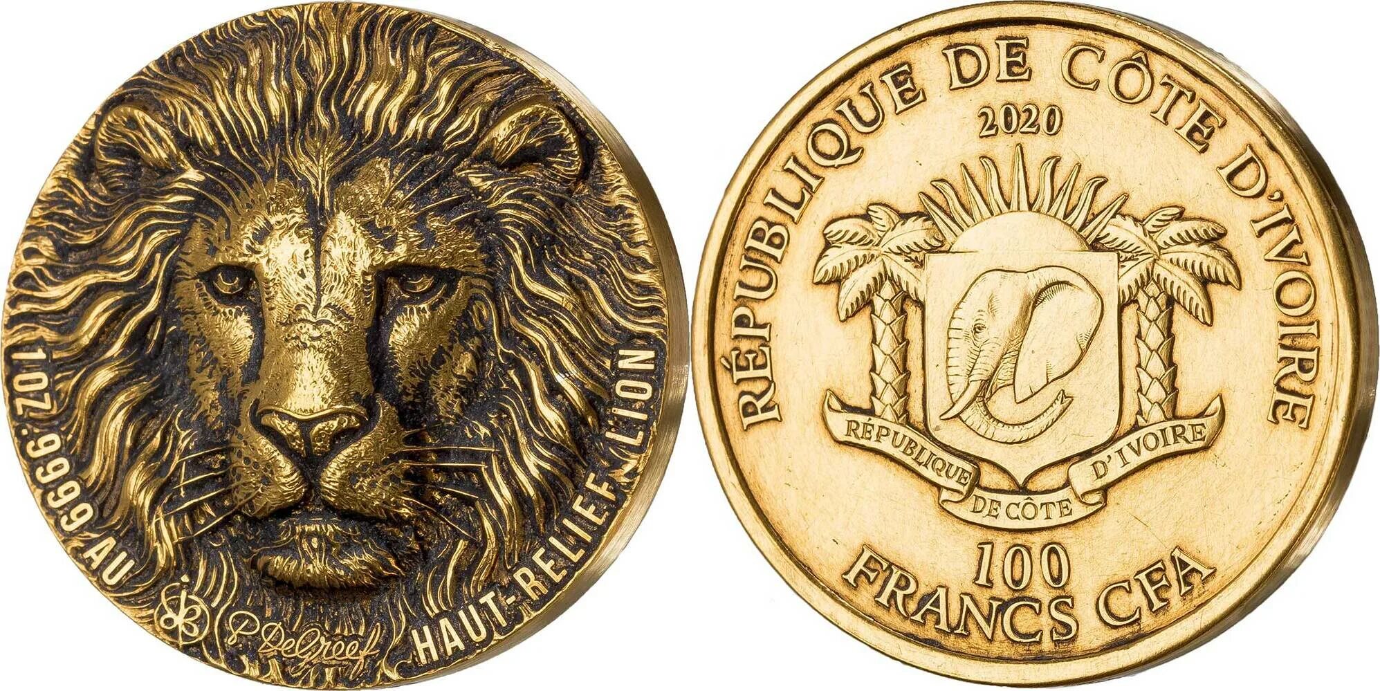 Монеты кот ди Вуара д'Ивуара. Золотая монета Лев. Монета Лев кот д Ивуар. Монета Ivory Coast Mauquoy 2020 Eagle DEGREEF. Лев денежная единица