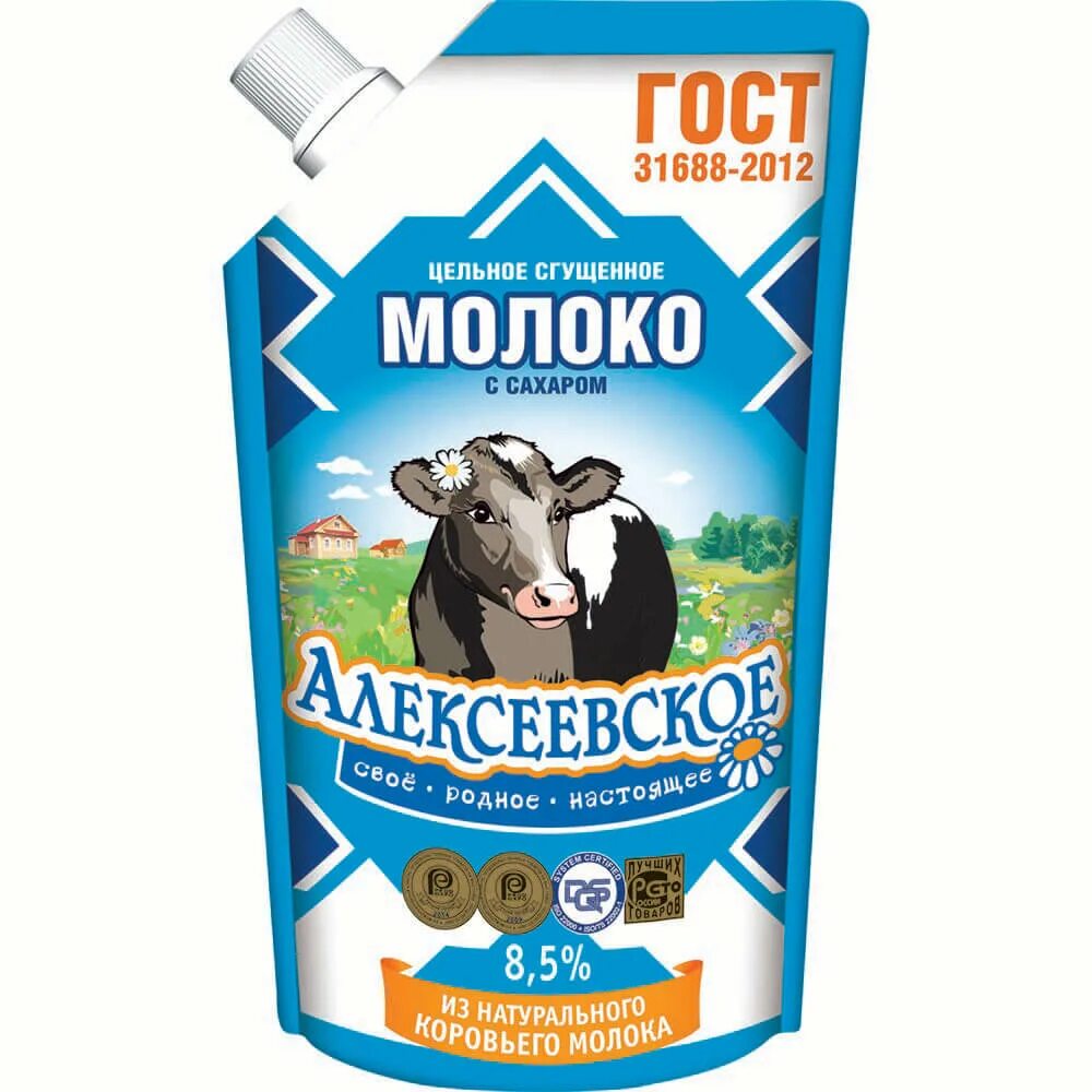 Молоко сгущенное Алексеевское 650 гр. Молоко сгущенное Алексеевское 8.5% 650г. Сгущёнка Алексеевское 650г. Цельное сгущенное молоко Алексеевское, 8,5%, 650 г. Гост 650