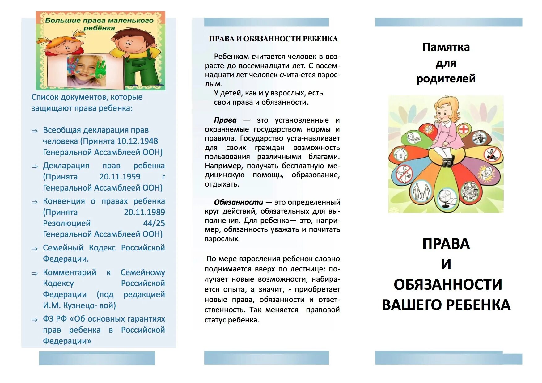 Брошюра по правам ребенка. Брошюра по правам ребенка. Буклет по правам ребенка. Памятка обязанности ребенка. Правовые буклеты для родителей.