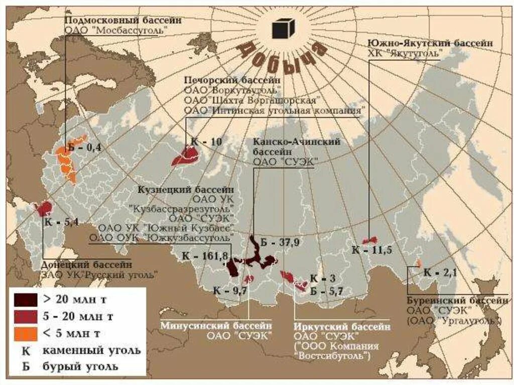 Место добычи угля в россии. Добыча каменного угля в России карта. Месторождения каменного угля в России на карте. Крупные бассейны угольной промышленности в России. Бассейны каменного угля в России.