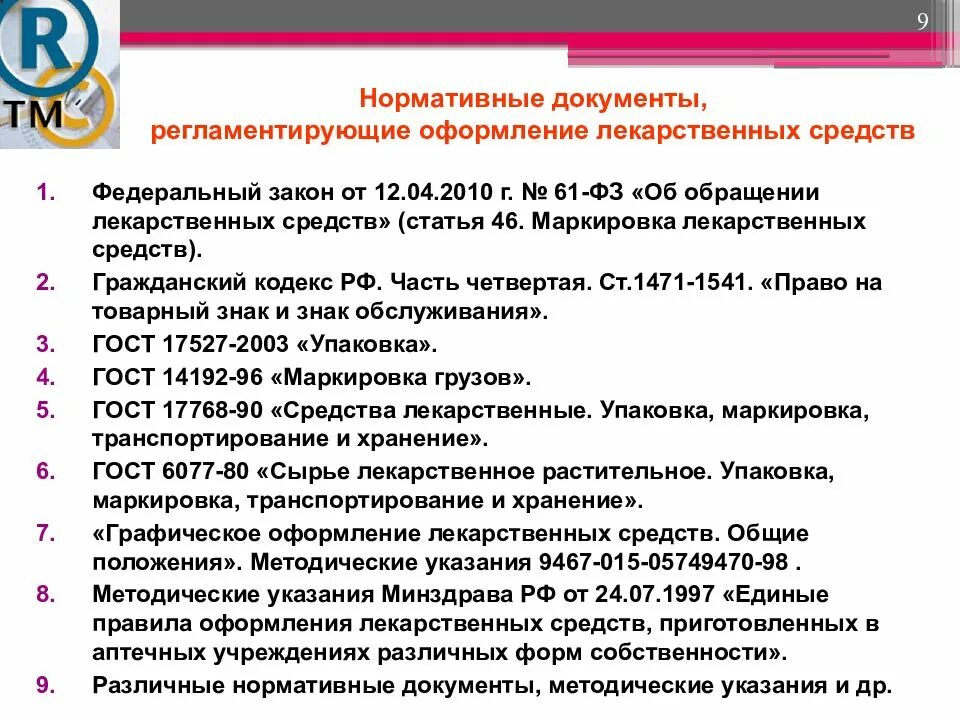 Требования к оформлению нормативных документов