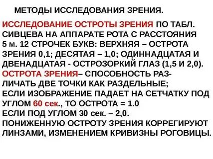 Определить остроту