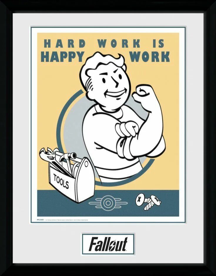 Work a poster. Плакат Vault Tec. Постеры Fallout hard work. Fallout 3 плакаты. Fallout рекламные плакаты.