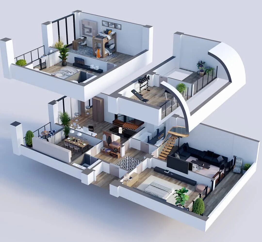 Floorplan 3d ландшафт. Современные планировки. Планировка современных квартир 3d. Дом с планировкой и интерьером. Home plan на русском