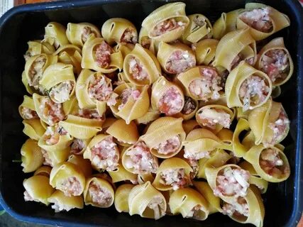 Большие ракушки с фаршем