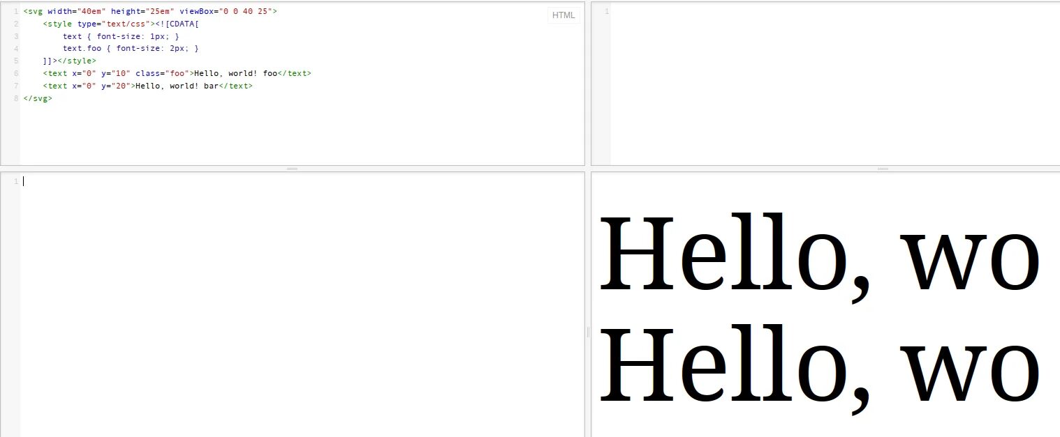 Font size 1em