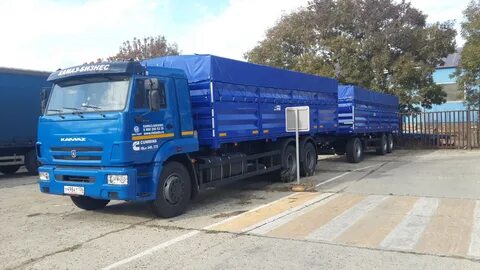 Камаз 65117 зерновоз с прицепом