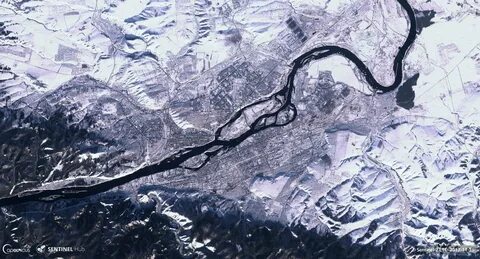 Красноярск со спутника в реальном времени
