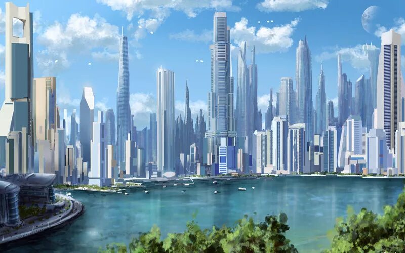 Город будущего панорама. Небоскребы город мечты. Небоскребы город мечты. Небоскребы дубая. Неом город будущего.