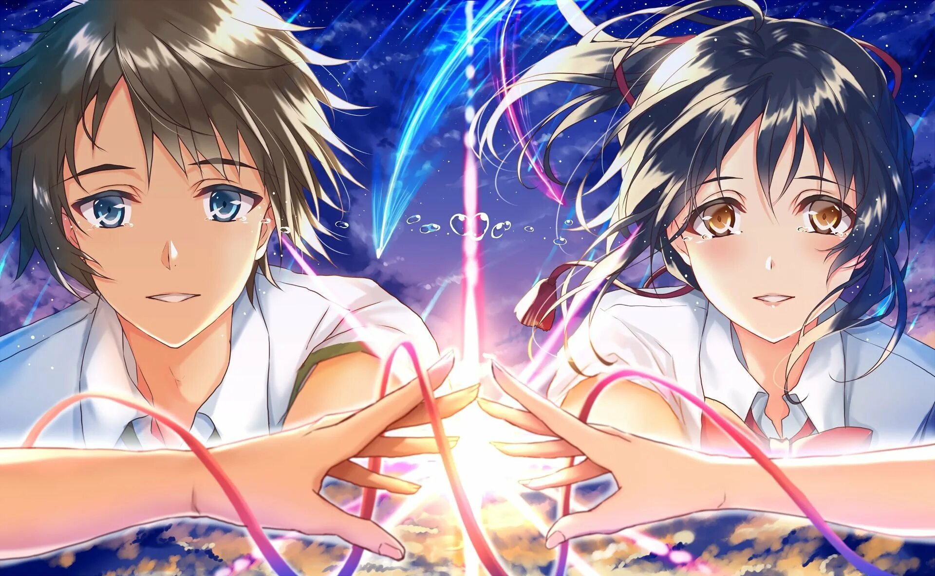 Таки б. Мицуха миямидзу и таки татибана. аниме kimi no na wa. имя твое. anime твое имя.