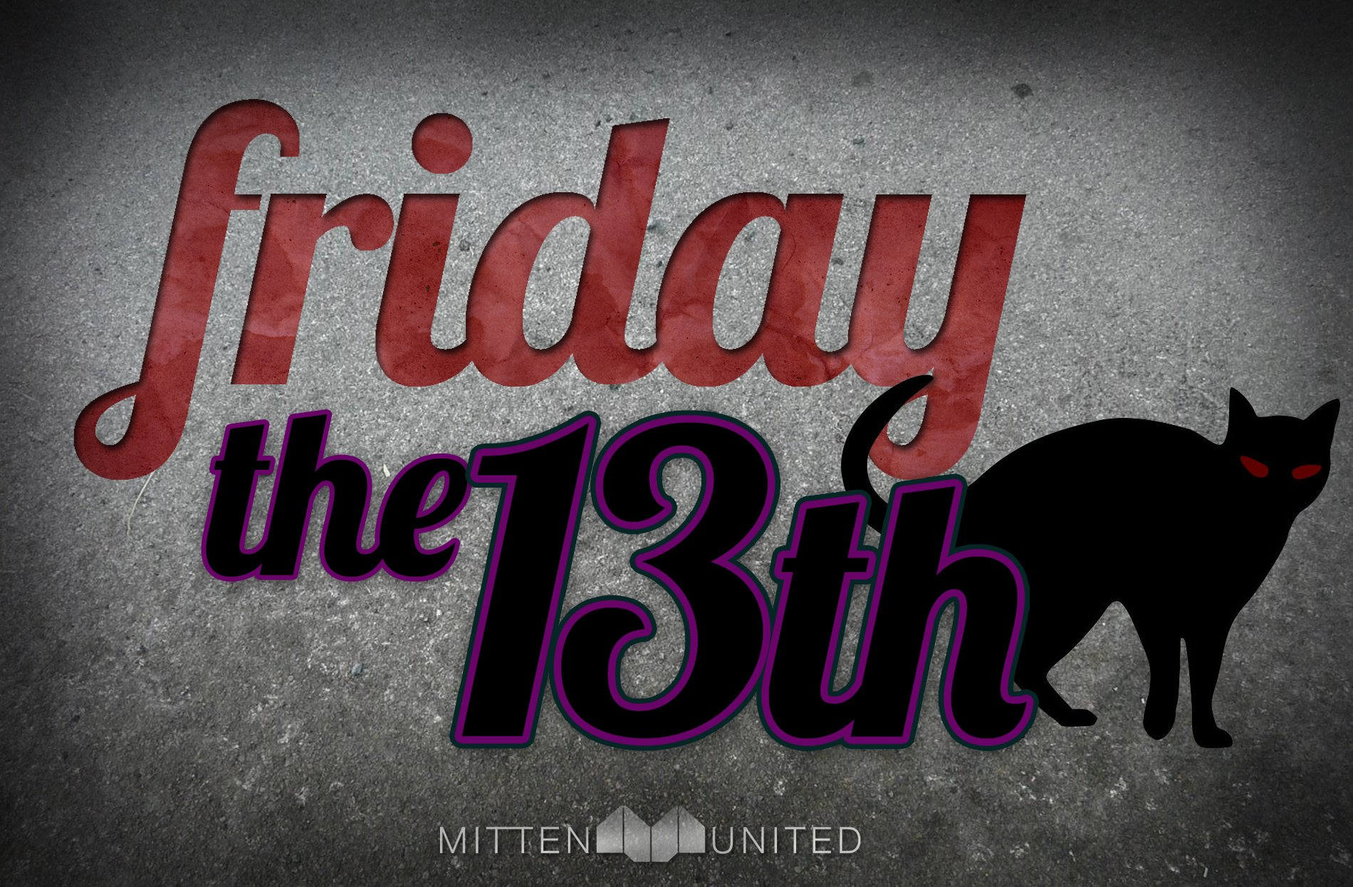 Friday 13th Superstition. Картинка пятница 13 на английском.