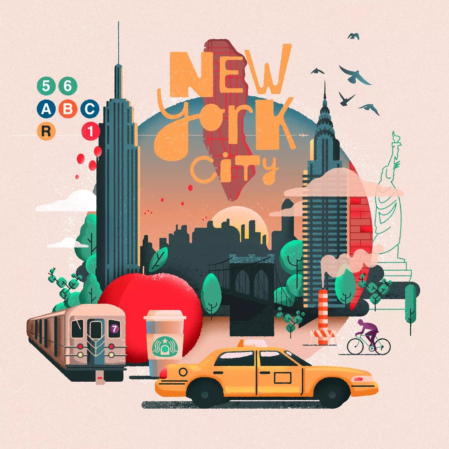 New poster. Город Векторная иллюстрация. Нью Йорк иллюстрация. Мультяшный Нью Йорк. Постер город.