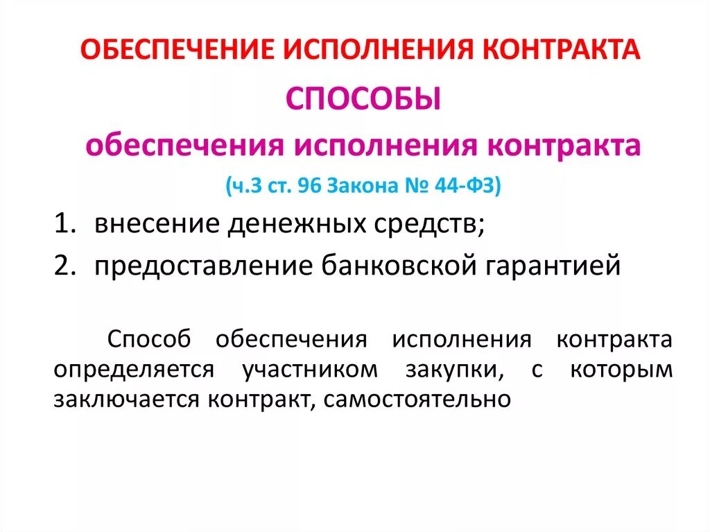 Исполненная гарантия. Обеспечение исполнения контракта. Способы обеспечения исполнения договора. Виды обеспечения исполнения контракта. Размер обеспечения исполнения контракта.