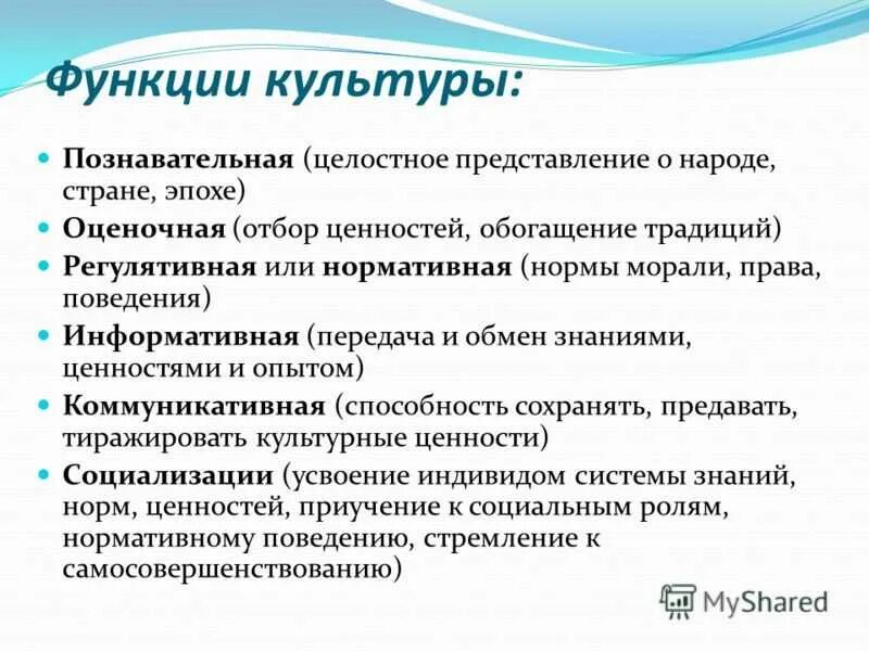 Культура формирует у человека