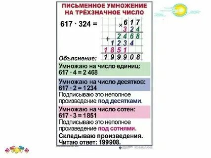 Правило умножения на двузначное