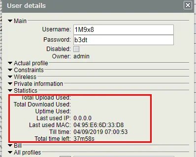 User detail