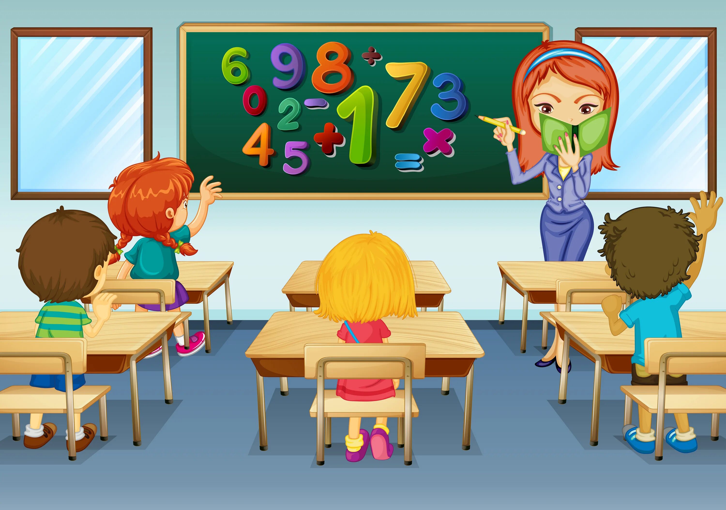 The windows in the classroom. Класс мультяшный. школьный класс иллюстрация. мультяшный класс в школе. classroom для детей.
