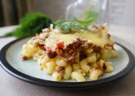 Запеканка с фаршем и макаронами