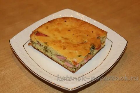 Заливной пирог с сыром и зеленью